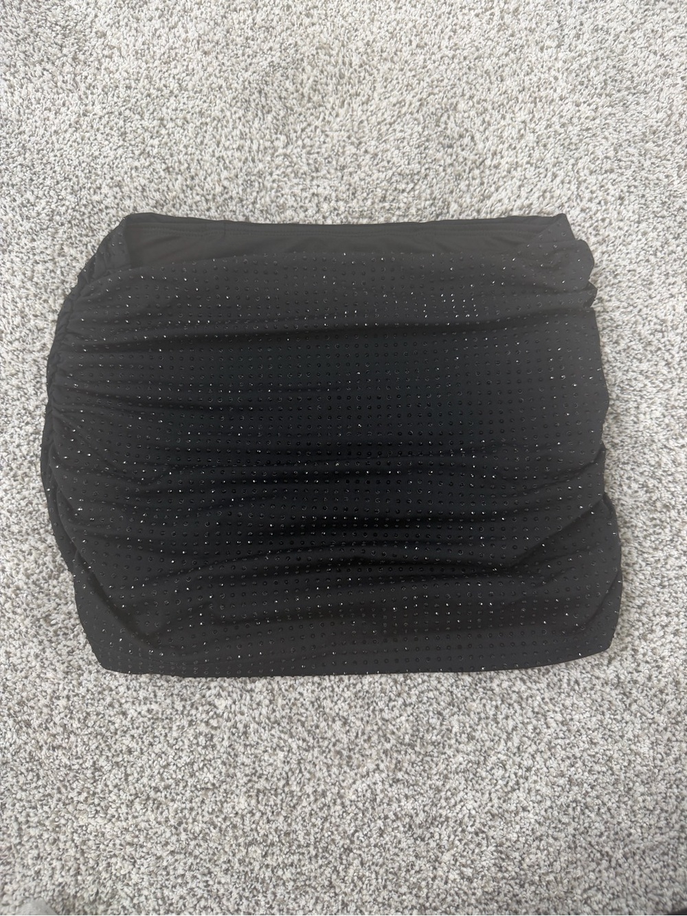 Black Sparkle Tube Mini Skirt